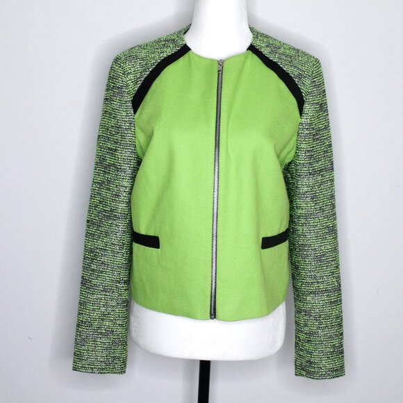 Helene Berman  London Hot Green Tweed Blazer Size S - Picture 1 of 12